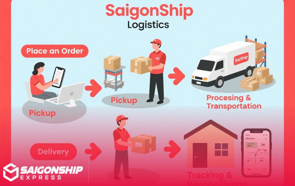Quy trình tiếp nhận và vận chuyển đơn hàng